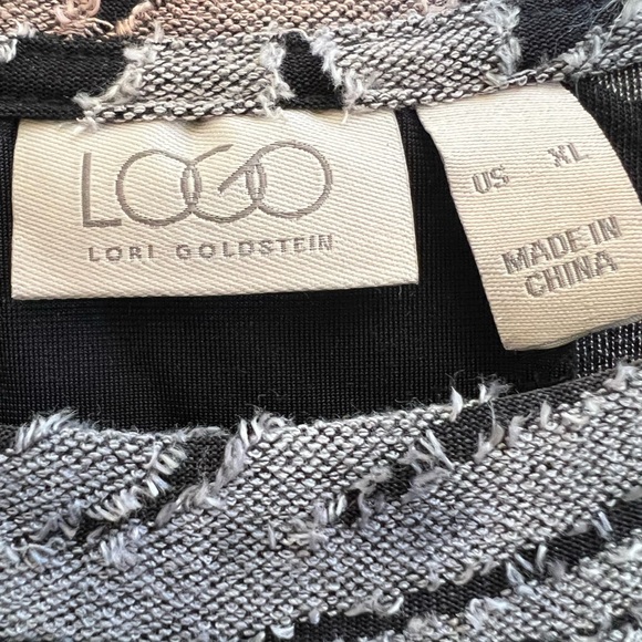 LOGO Lori Goldstein Velvet Panel Zebra Print Tunic Top XL Lagenlook Boho Artsy - Picture 3 of 7